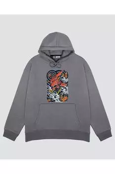Unisex Gray Hooded Sweatshirt Sazabi