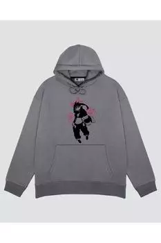 Unisex Gray Hooded Sweatshirt Tamaki Kotatsu