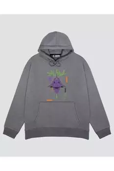 Unisex Gray Hooded Sweatshirt Unit 01