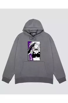 Unisex Gri Kaponlu Sweatshirt Ryoko Tenchi