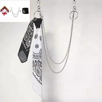 Унисекс хип-хоп брелок джинсовый кошелек ремень цепь рок-панк лента байкер платок металлическая цепочка на талию аксессуары