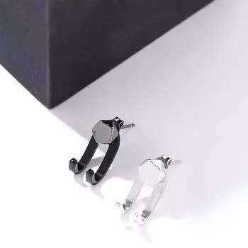 Унисекс хип-хоп персонализированные панк геометрические серьги-гвоздики ушные украшения корейские серьги-кольца мужские серьги серебряный