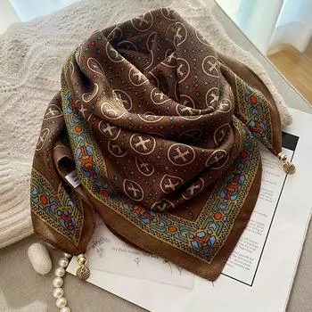 Унисекс хлопковый льняной квадратный шарф - мягкий, дышащий, ветрозащитный и декоративный жаккардовый переплетенный модный