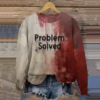 Unisex Hoodie I M Fine Blood Hoodie Halloween Bloody Shirt Hooded Pocket Long Sleeves Loose Sweatshirt Haunted House Cosplay Top S