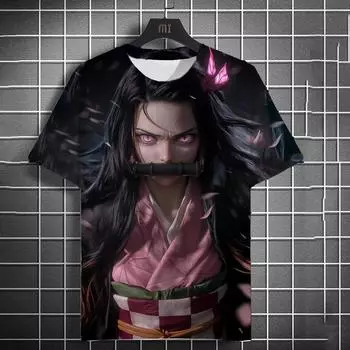 Унисекс и WoУнисекс летняя мода высокое качество 3D печать аниме принт футболка повседневная полиэстер круглый вырез повседневная короткий рукав 3XL