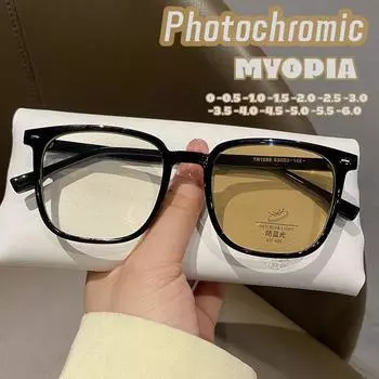 Унисекс интеллектуальные фотохромные очки для близорукости для женщин и мужчин, меняющие цвет, близорукие очки, уличные солнцезащитные очки с диоптриями -1
