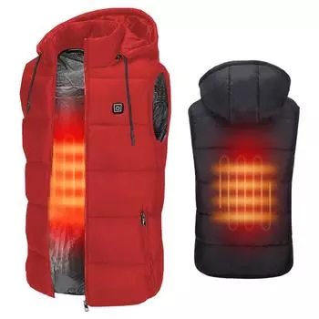 Унисекс интеллектуальный USB термотеплый безопасный жилет с подогревом зимняя теплая куртка с подогревом открытый жилет для катания на лыжах 2XL чёрный