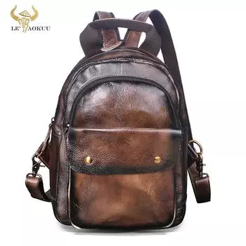 Унисекс из мягкой натуральной кожи, модная дорожная школьная сумка для книг, женский женский рюкзак, студенческая нагрудная сумка на слинге