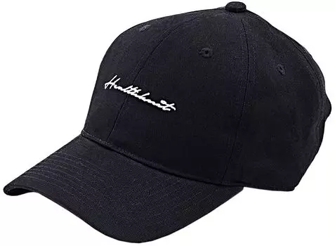 Унисекс Кепка Шляпа Твил Вышитый Логотип Принт Кепка Хлопок БЕСПЛАТНЫЙ Размер Подходит 80 [Health Knit] Мужская 291-4074 [-] (Один из самых) (ЧЕРНЫЙ/черный)