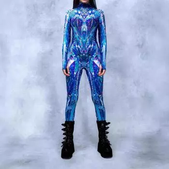 Унисекс Киберпанк 3D цифровая печать Хэллоуин вечеринка ролевая игра наряд для женщин мужчин косплей костюм карнавальный комбинезон S