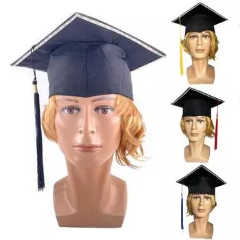 Унисекс-колпак бакалавра с кисточкой со светодиодной подсветкой для выпускников старших классов, колледжей, магистров, докторов, выпускных вечеринок, академических выпускных колпачков белый