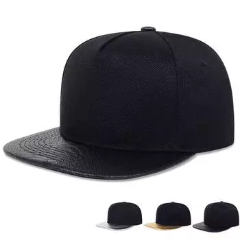 Унисекс кожаная шляпа с полями бейсболка кепка для активного отдыха хип-хоп кепки весенне-летняя солнцезащитная кепка баскетбольная кепка чёрный