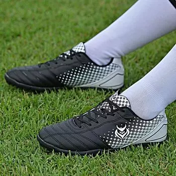 Унисекс кожаные резиновые футбольные бутсы с мягкой подошвой и короткими ногтями, молодежные профессиональные футбольные бутсы для соревнований 30 зелёный