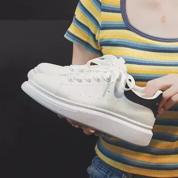 Унисекс кожаные туфли дизайнерские кроссовки для женщин и мужчин модные туфли на толстой платформе со шнуровкой удобные повседневные вулканизированные туфли 35