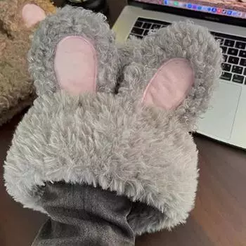 Унисекс кроличьи ушки милые шапки осень зима теплая шапка хип-хоп шапка шапки для женщин мужчин розовый