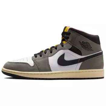 Унисекс кроссовки Air Jordan 1 Mid Cave Stone Серый Белый Масляно-серый HQ2011-100 46
