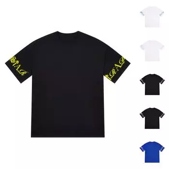 Унисекс Круглый вырез Повседневный принт Футболка с короткими рукавами Топ XL розовый