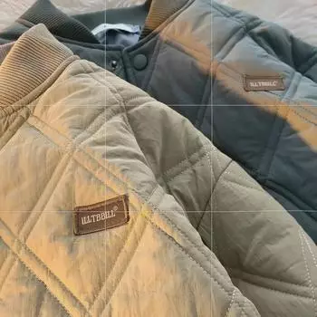 Унисекс-куртка из хлопка с ромбовидной клеткой – теплая бейсбольная куртка в стиле ретро для зимы XL