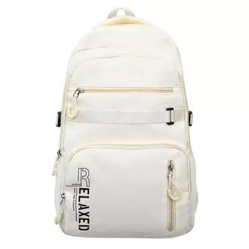 Unisex Large Capacity Schoolbag Student Spine Protection Backpack белый