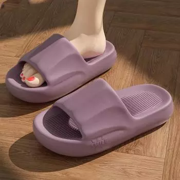 Унисекс летние большие размеры мягкие толстые тапочки конфетного цвета для дома женские мужские повседневные нескользящие тапочки для ванной комнаты для пар 36-45 36-37(one size smaller) красный