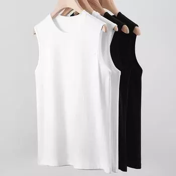 Унисекс, летний жилет для фитнеса, однотонный, бесшовный, с круглым вырезом, без рукавов, свободный, тонкий, эластичный, быстросохнущий пуловер, повседневный спортивный топ для спортзала M белый
