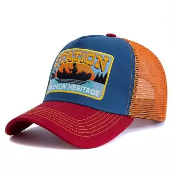 Унисекс Летняя Рыболовная Кепка Дышащая Сетчатая Кепка Тракер Мужская Женская Рыбацкая Вышитый Дизайн Кепка Снэпбэк Для Рыбалки На Открытом Воздухе 56cm-60cm