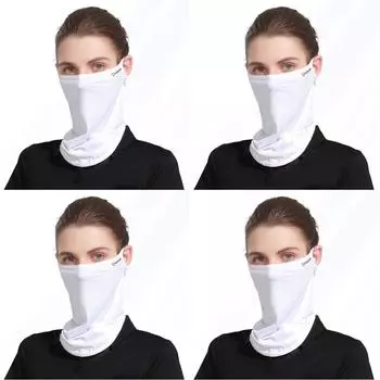Унисекс маска для лица мягкая ледяная шелковая спортивная маска шарф для игры в гольф на открытом воздухе (белый)