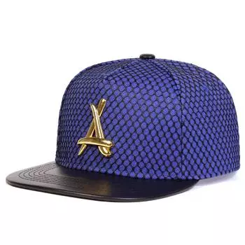 Унисекс Металлическая Треугольная Этикетка Сетка Хип-Хоп Кепка Регулируемая Повседневная Бейсболка Солнцезащитная Кепка