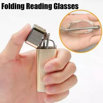 Унисекс Металлическая оправа Анти-синий свет Дальнозоркие очки Винтаж Портативные Мини Очки Для Чтения Складные Очки Пресбиопии 1.0 серебряный