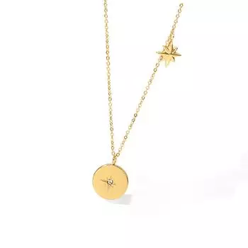 Унисекс Металлическое Ожерелье с Цирконием Регулируемая Цепочка для Ключицы Ожерелье из Нержавеющей Стали Подвеска для Любителей Моды D