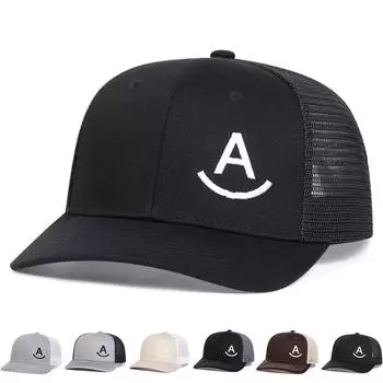 Унисекс Микро изогнутая буква А вышитая регулируемая хип-хоп бейсболка сетчатая кемпинг походные кепки весна лето открытый спорт путешествия для женщин мужчин чёрный