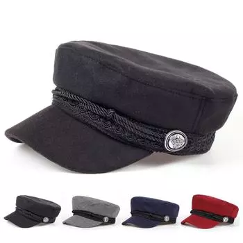 Унисекс мода британский стиль темно-синяя шляпа для отдыха на природе берет кепка художник газетчик кепки зимние шапки чёрный