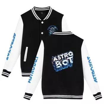 Унисекс-мода для поклонников Astro Bot Печатная бейсбольная толстовка для женщин и мужчин Куртки для активного отдыха XS темно-синий