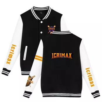 Унисекс-мода для поклонников Icrimax Printed Baseball Sweatshirt Women Men Outdoor Sport Jackets XS темно-синий