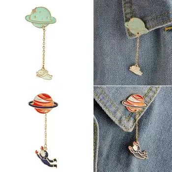 Унисекс Мода Кролик Астронавт Кулон Земля Планета Одежда Значки Брошь Булавка Astronaut