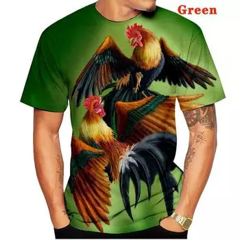 Унисекс модная футболка с 3d принтом, забавная крутая футболка с курицей, летние футболки с короткими рукавами, топы