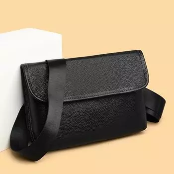 Унисекс модная и мужская кожаная нагрудная сумка повседневная поясная сумка простая мягкая сумка для телефона поясная сумка