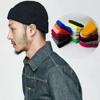 Унисекс модная теплая зимняя повседневная вязаная шапка однотонная универсальная толстая шапка one size красный