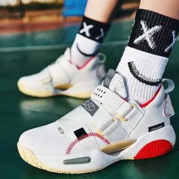 Унисекс модные баскетбольные кроссовки большого размера Нескользящие носимые женские баскетбольные кроссовки