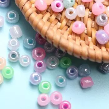 Унисекс модные бусины ручной работы кремового цвета около 300 шт. бусины с круглым отверстием чешские стеклянные бусины «сделай сам» ювелирные изделия Макин конфеты 300Pcs