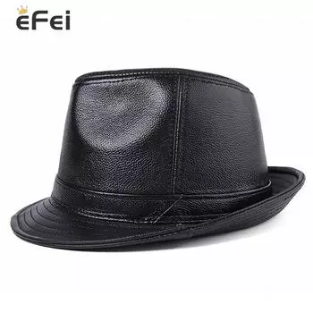 Унисекс модные классические джазовые кепки для мужчин и женщин повседневные джазовые шляпы из воловьей кожи L(55-56cm) чёрный
