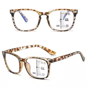 Унисекс модные мужские компьютерные очки прогрессивные с диоптриями мультифокальные антибликовые очки для чтения квадратные женские +3.0