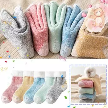 Унисекс модные однотонные теплые утепленные носки средней длины, зимние носки, чулки One Size