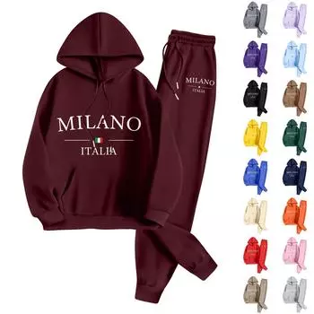 Унисекс модные повседневные брюки с длинными рукавами и принтом свободного покроя, комплект из пуловера и брюк L бежевый