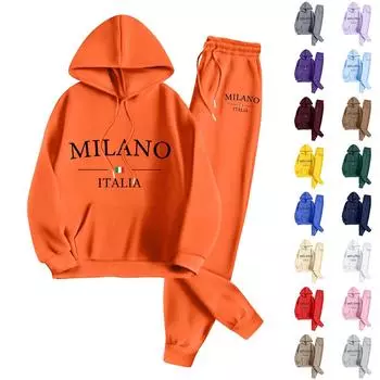 Унисекс модные повседневные брюки с длинными рукавами и принтом свободного покроя, комплект из пуловера и брюк L