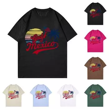 Унисекс модные повседневные топы с принтом, рубашки с короткими рукавами, пуловеры с круглым вырезом, футболки M хаки