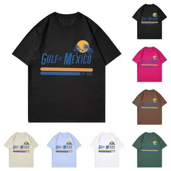 Унисекс модные повседневные топы с принтом, рубашки с короткими рукавами, пуловеры с круглым вырезом, футболки L чёрный