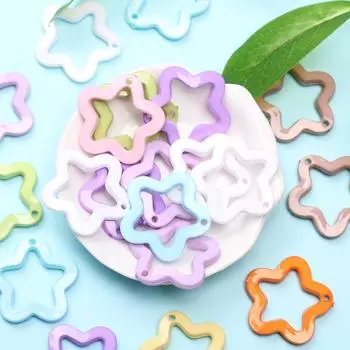 Унисекс, модные ювелирные изделия своими руками, материал ярких цветов, 30 мм, модные подвески, акриловая подвеска с пентаграммой, 20 шт., для изготовления ожерелья, сережек 20Pcs