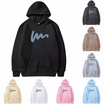 Унисекс модный повседневный свободный плюшевый пуловер с длинными рукавами и круглым вырезом с капюшоном из веревки L бежевый