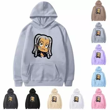 Унисекс модный повседневный свободный плюшевый пуловер с длинными рукавами и круглым вырезом с капюшоном из веревки S белый